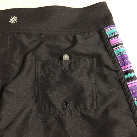 Athleta Boardshorts Swim Striped Stretchy Beach Walking Pocket Size 6 Athletic - Picture 7 of 12